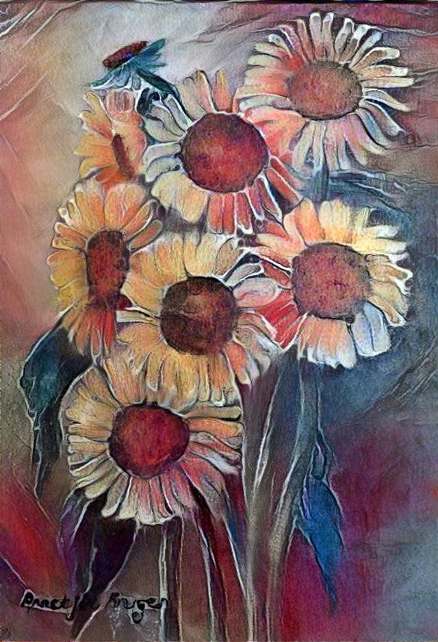 Sunflowers painted self.