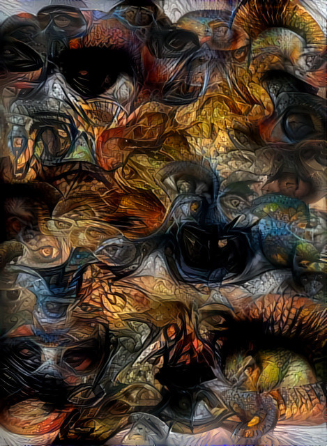 Eyeball collage I deep, deep dreamed (dreamt?) and then edited in Photoshop Express.