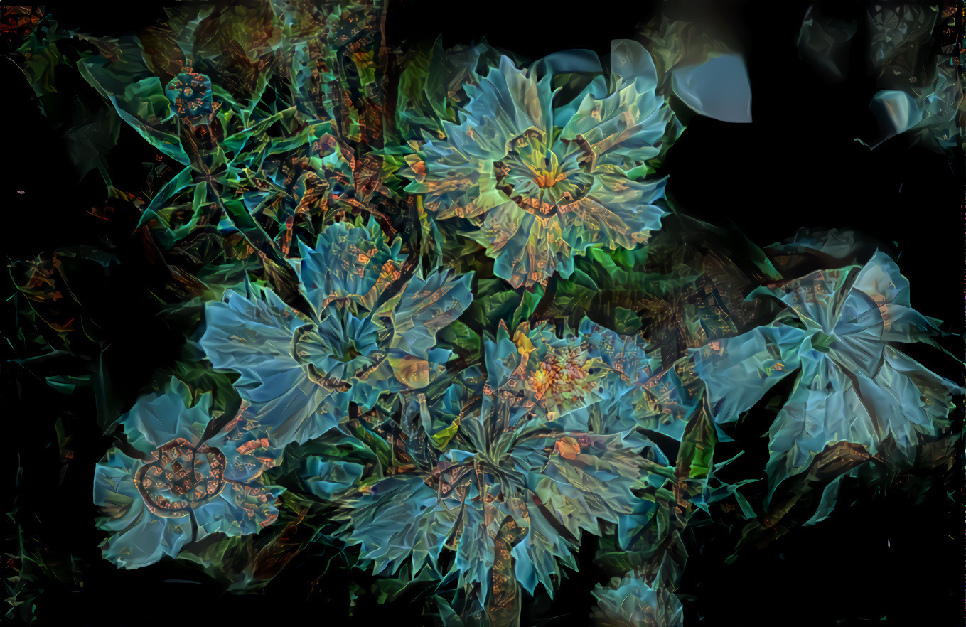 Flowers - blue-green v2