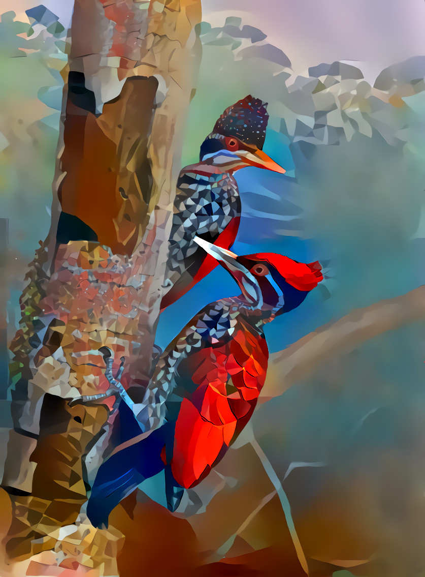 Crimson-backed Woodpeckers. Artist unnamed. McGill University Library’s Print Collection, on Unsplash.