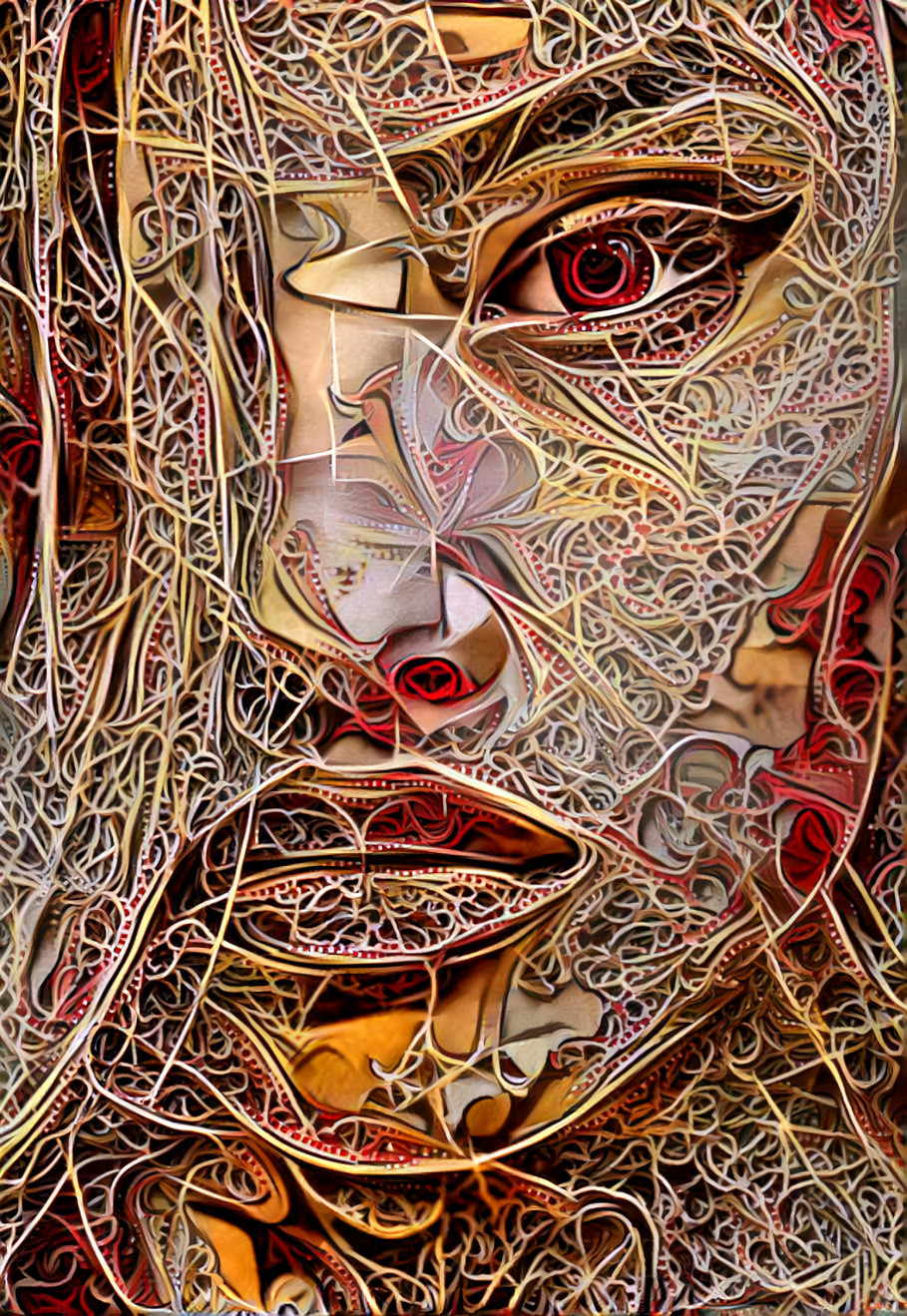 models face, closeup, 3d art