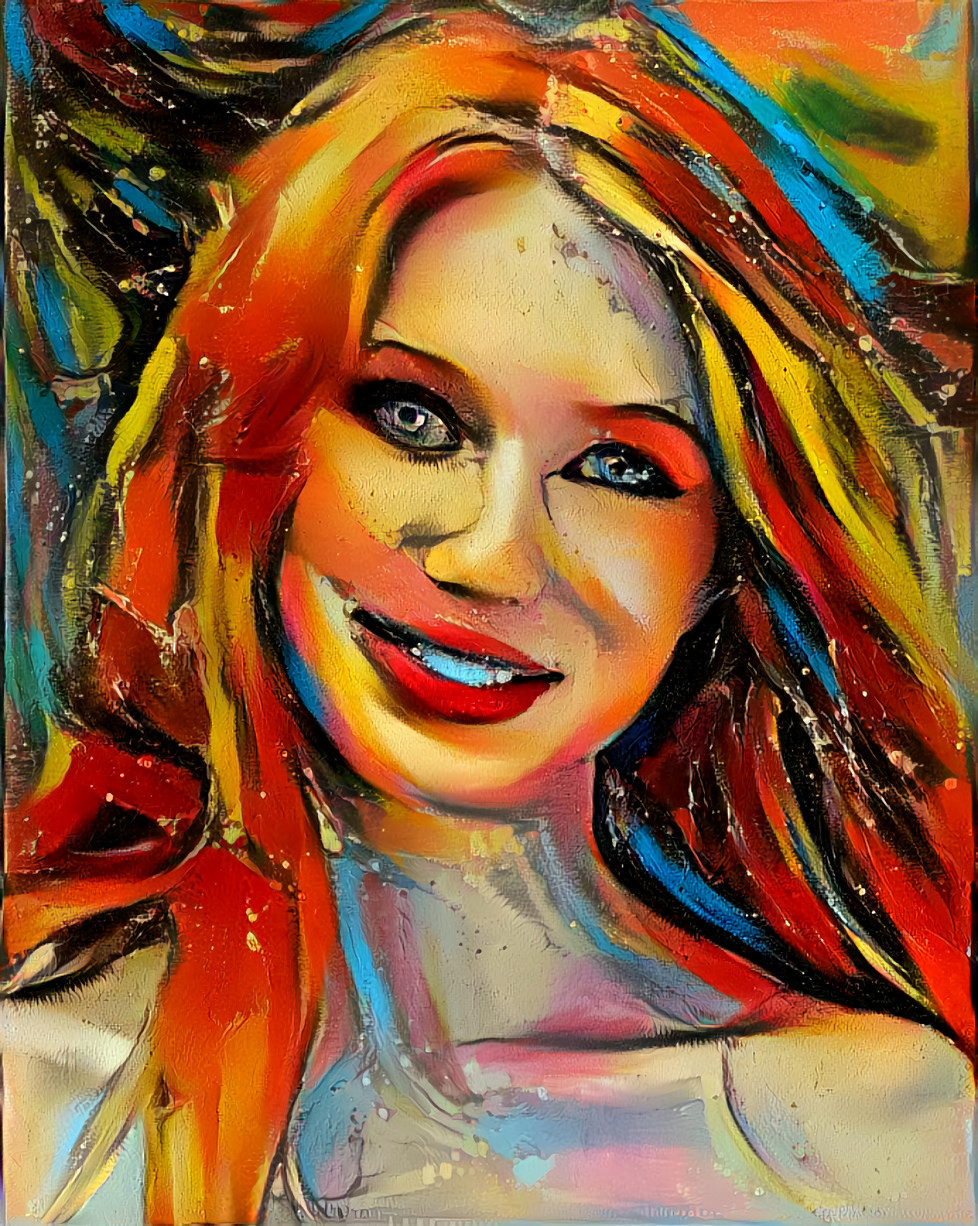 redhead model, painting