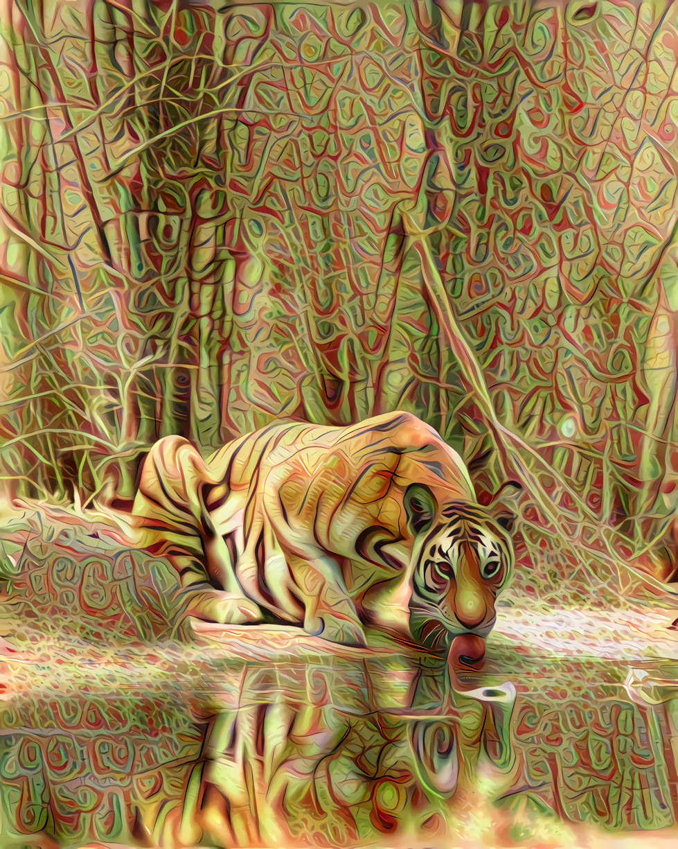 Tiger at the Stream