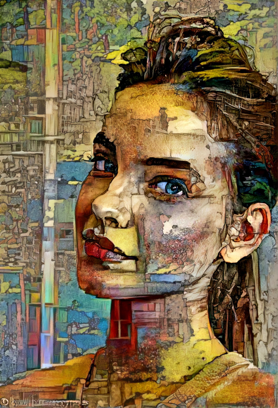 barbara palvin - grunge painting