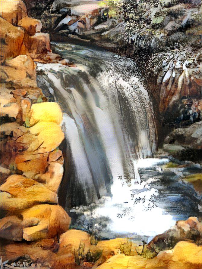 Mountain Water Falls Painting