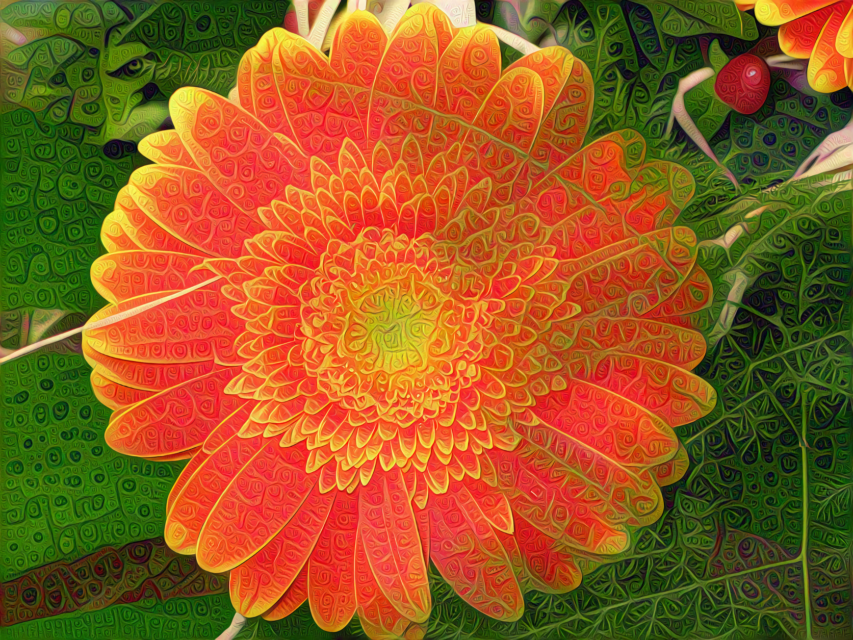 Orange and Yellow Gerbera Flower