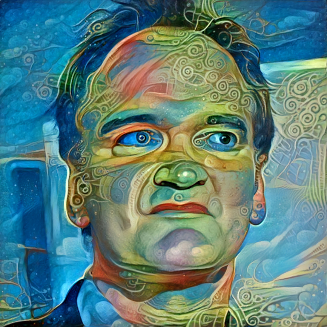 quentin tarantino, blue, green