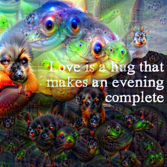 Love is a hug that makes an evening complete