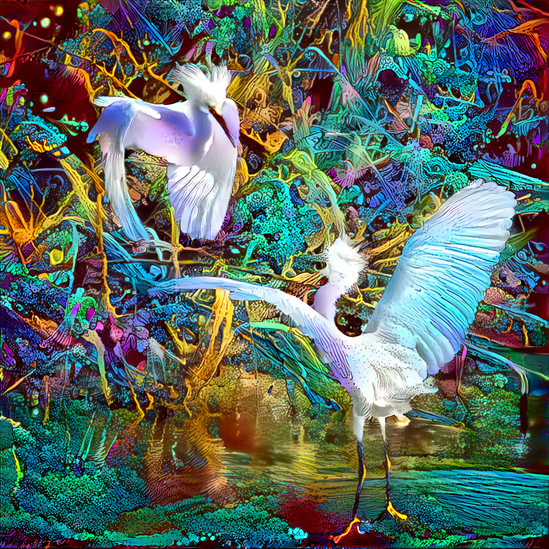 Egret Fight