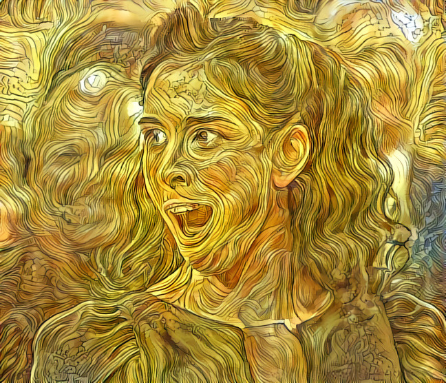 sarah silverman surprised - yellow swirly lines