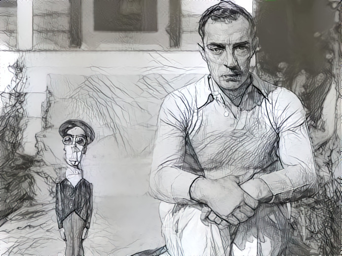 Buster Keaton - style image: Pencil Sketch by Efraín Malo