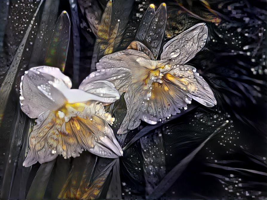 Night Dew on Daffs