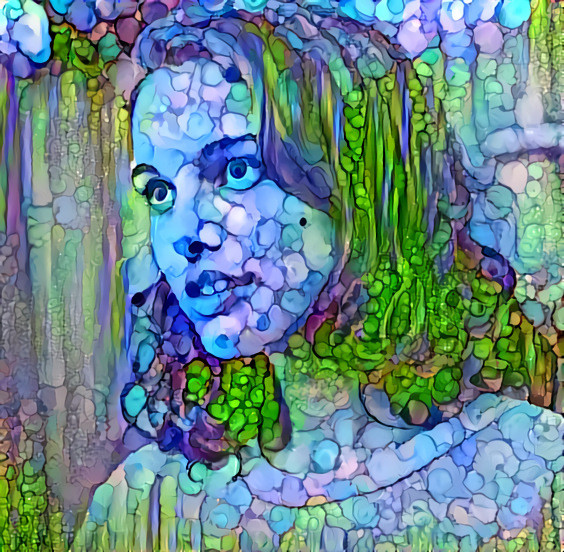 natile portman, blue, green, watercolor