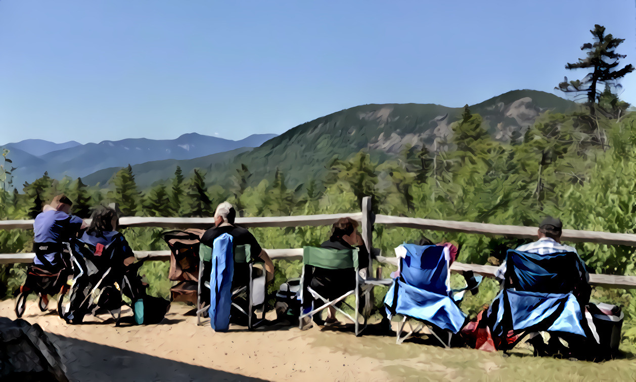 Halftime at a Scenery Watch Party, White Mountains, New Hampshire. Source is my own photo.