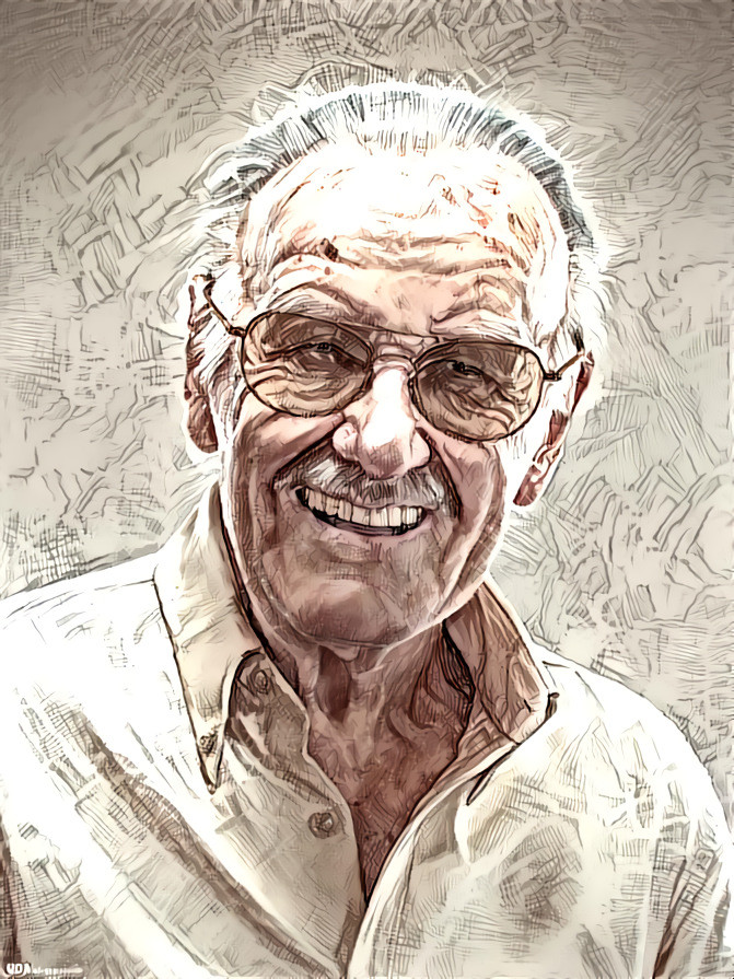 "Tribute to Stan Lee"  I _ original images: photoshop by Andrew Hakim Lie (source) / CarlosRodriggsArt (style)