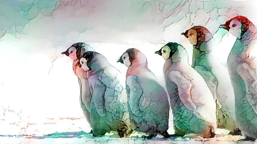 Someone asked me to make a tryptich of the baby penguins. - here's #3