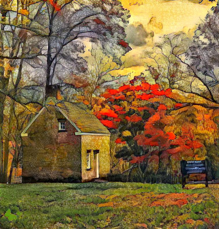 Autumn One Room School House