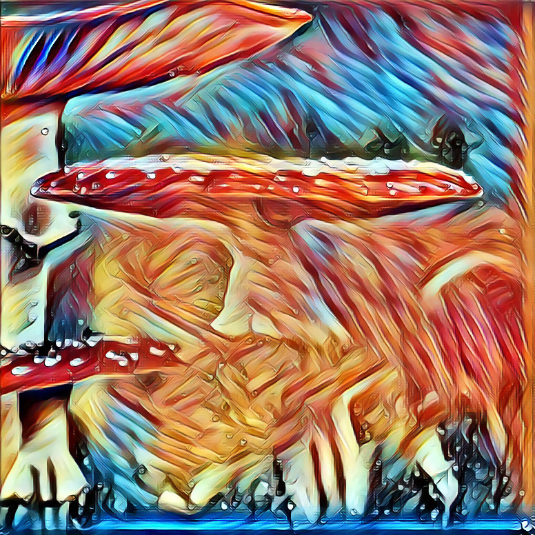 Mushrooms in red