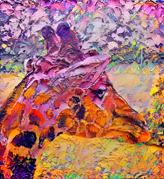 Painted Giraffe By Kurt Beard