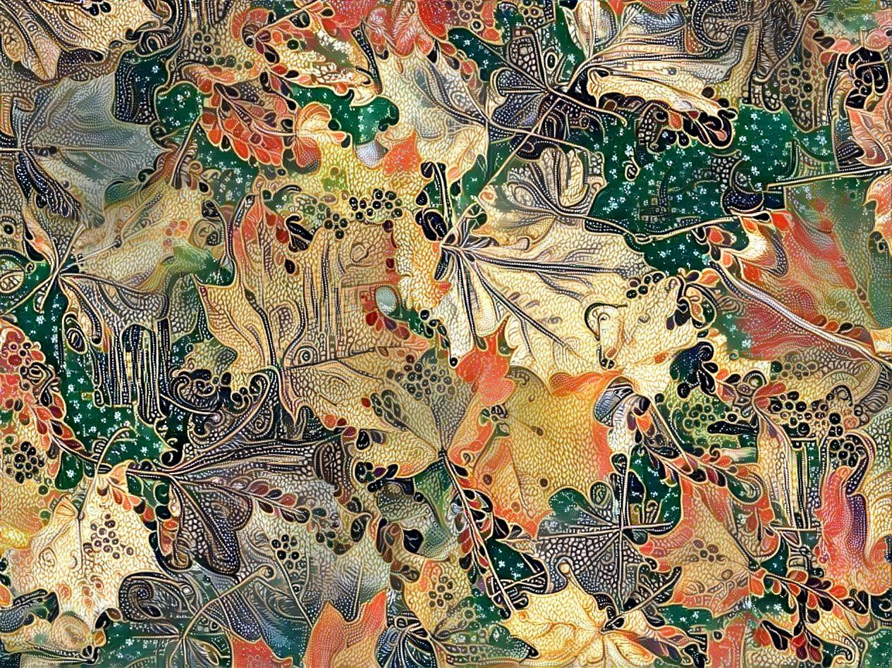 Autumn Leaves in Cloisonné