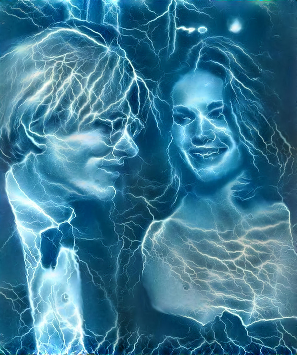 andy warhol and barbara allen, blue lightning