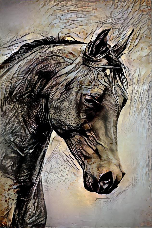 Old sad horse