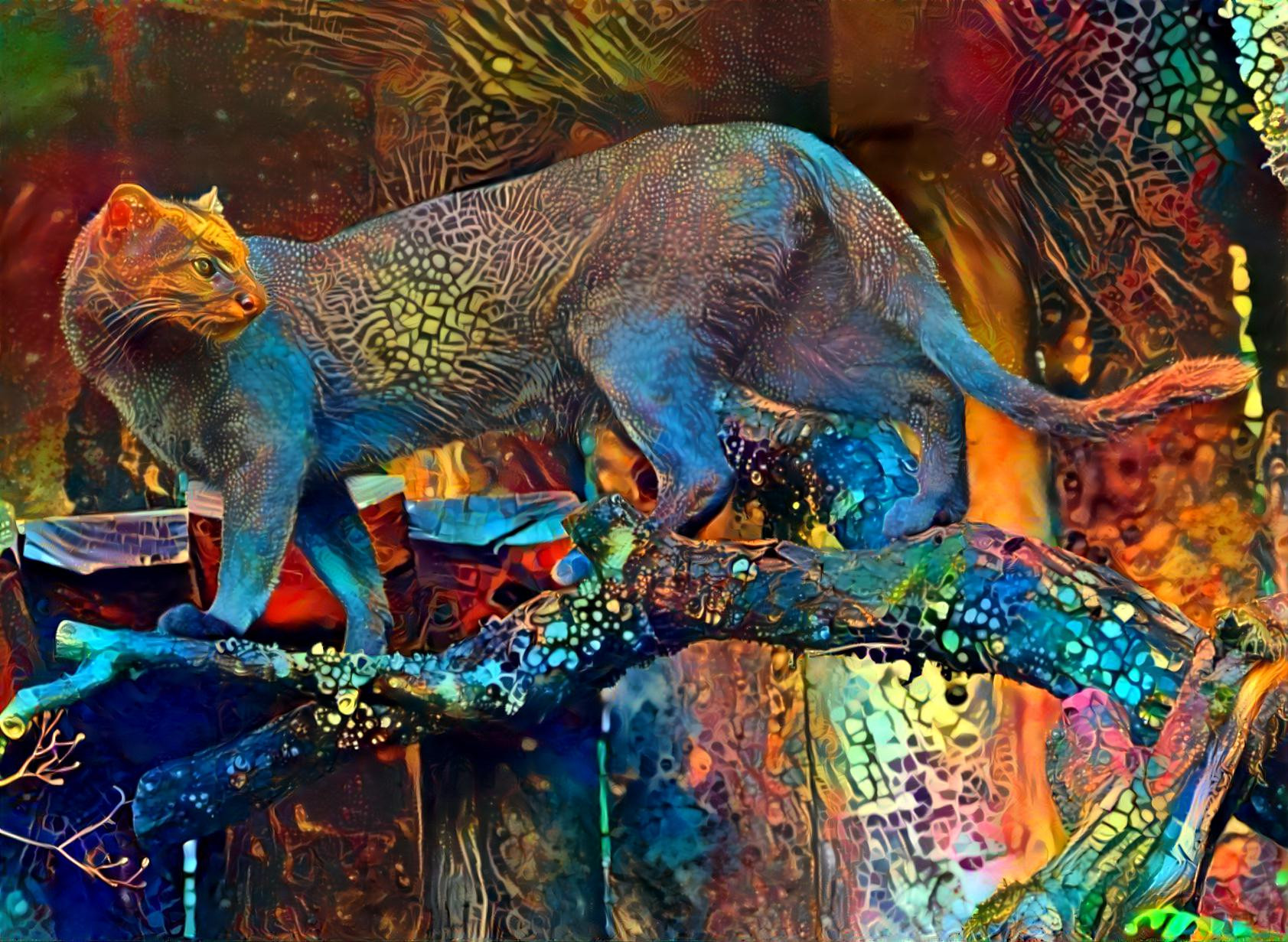 Jaguarundi on a Branch