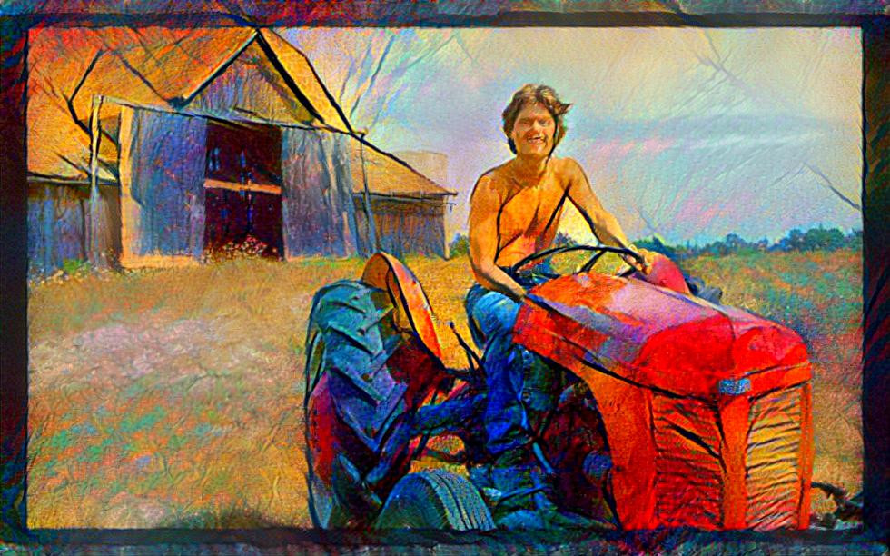 My brother Chuck at Uncle Ray's farm, 1975