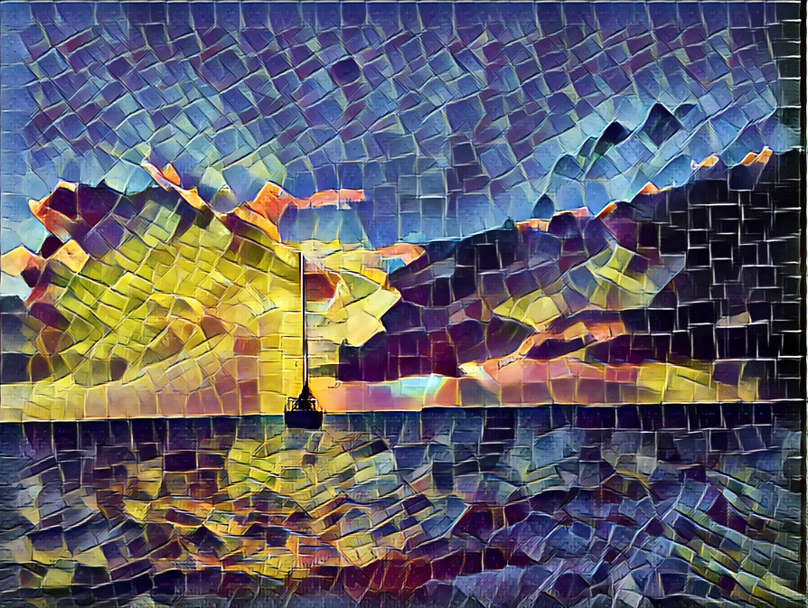 Eleuthera Sunset Sail Mosaic 