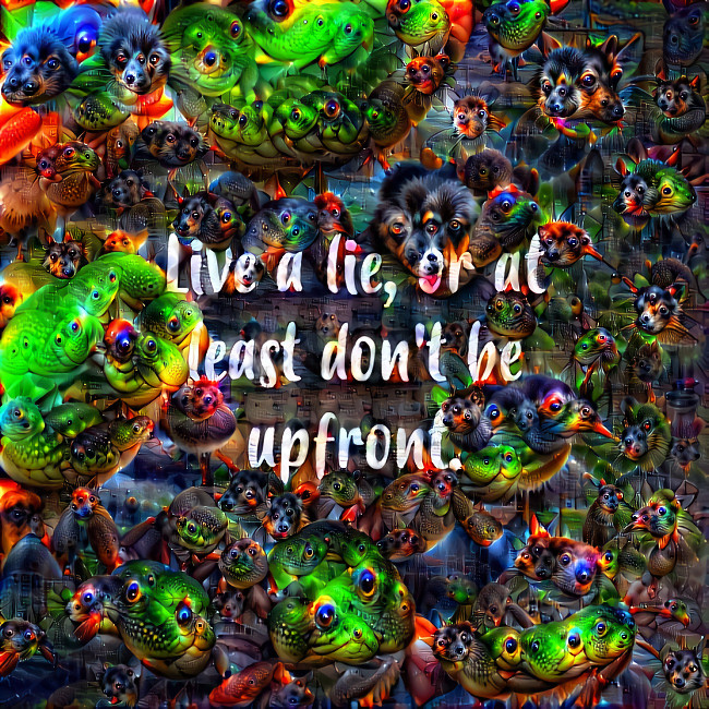 Live a lie, or at least don't be upfront