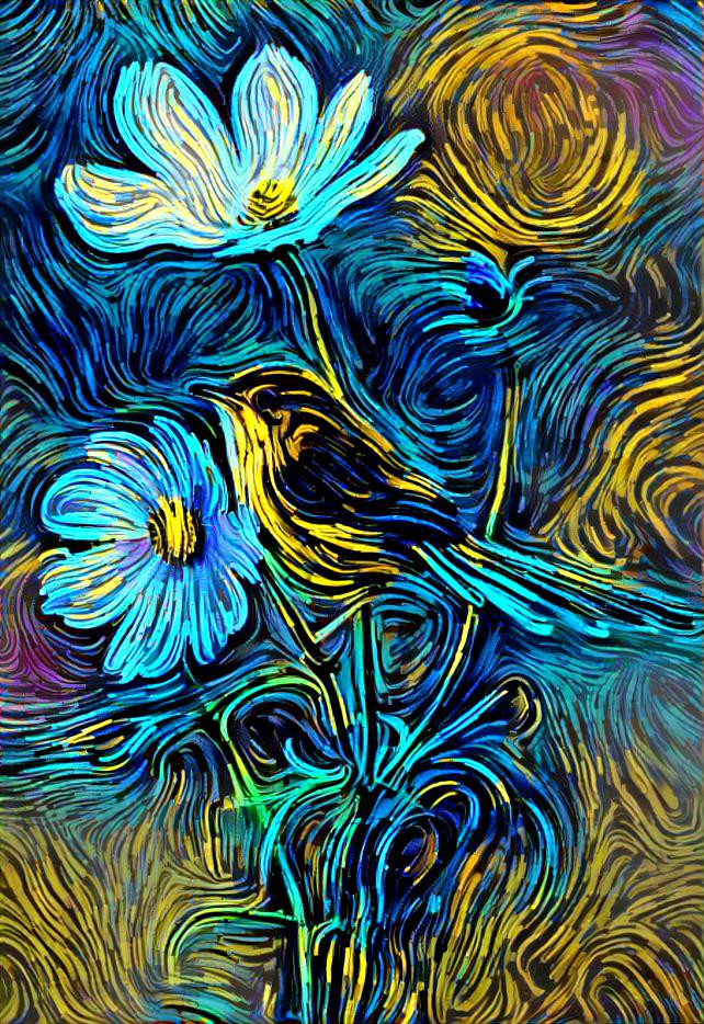 Bird and Flowers