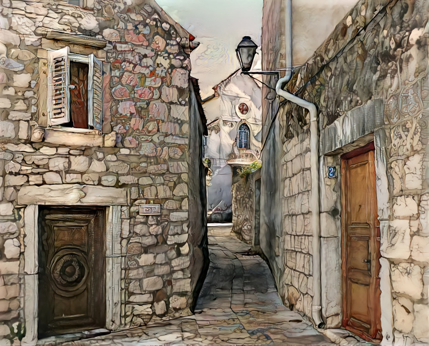 Alley in Rab, Croatia