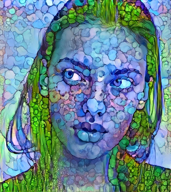 model, blue, green, watercolor