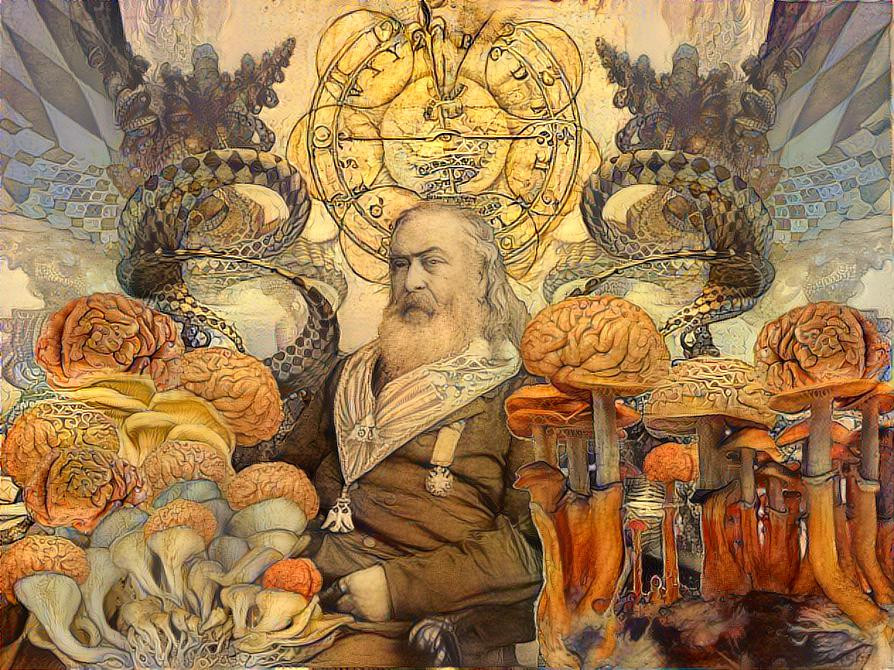 Albert Pike in his magic mushroom garden