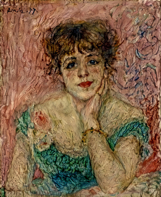 Retrato de Jeanne Samary por Renoir y un tronco de Tamarix por Alfonso