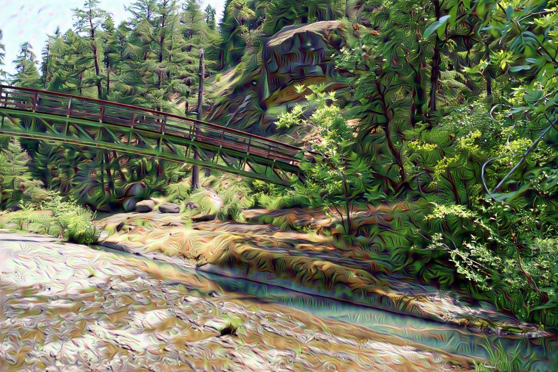 Footbridge to Wolf Creek Falls