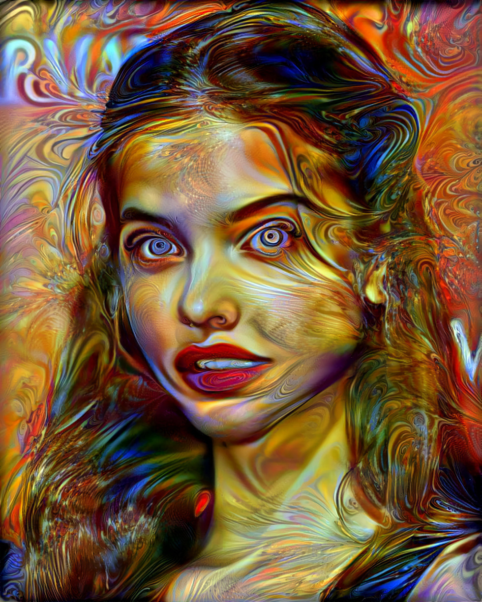 barbara palvin, orange swirl