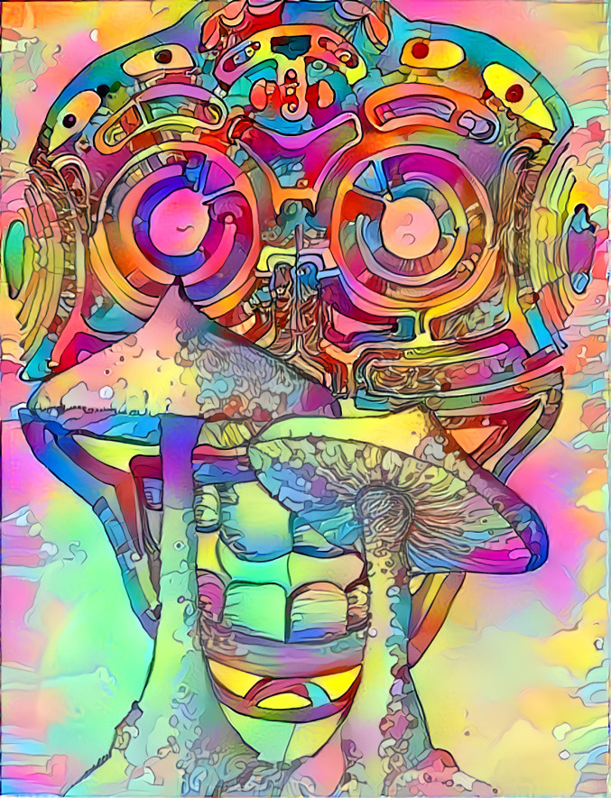 Trippy Mushroom Face