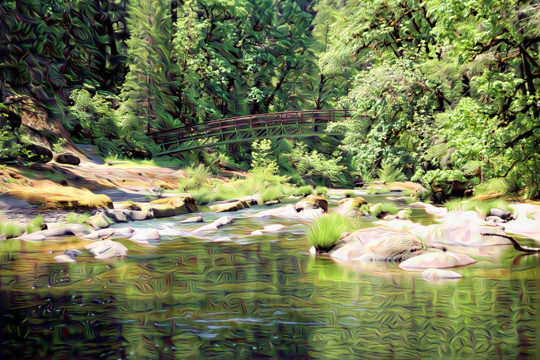 Footbridge to Wolf Creek Falls