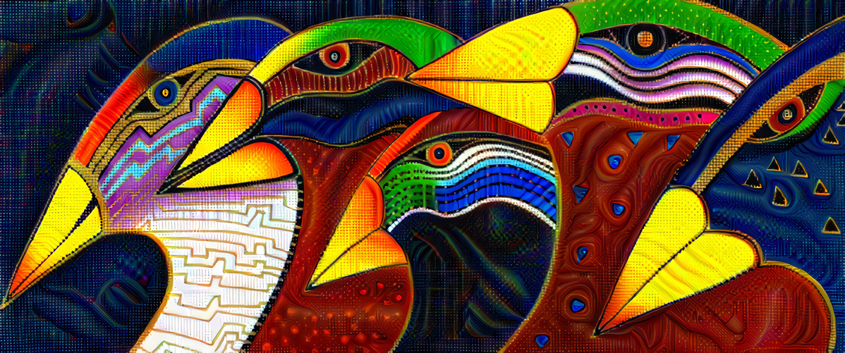 Deep Dream Finches - source - https://www.bing.com/images/search?q=laurel+burch+birds&qft=+filterui:license-L1&form=IRFLTR&first=1&scenario=ImageBasicHover