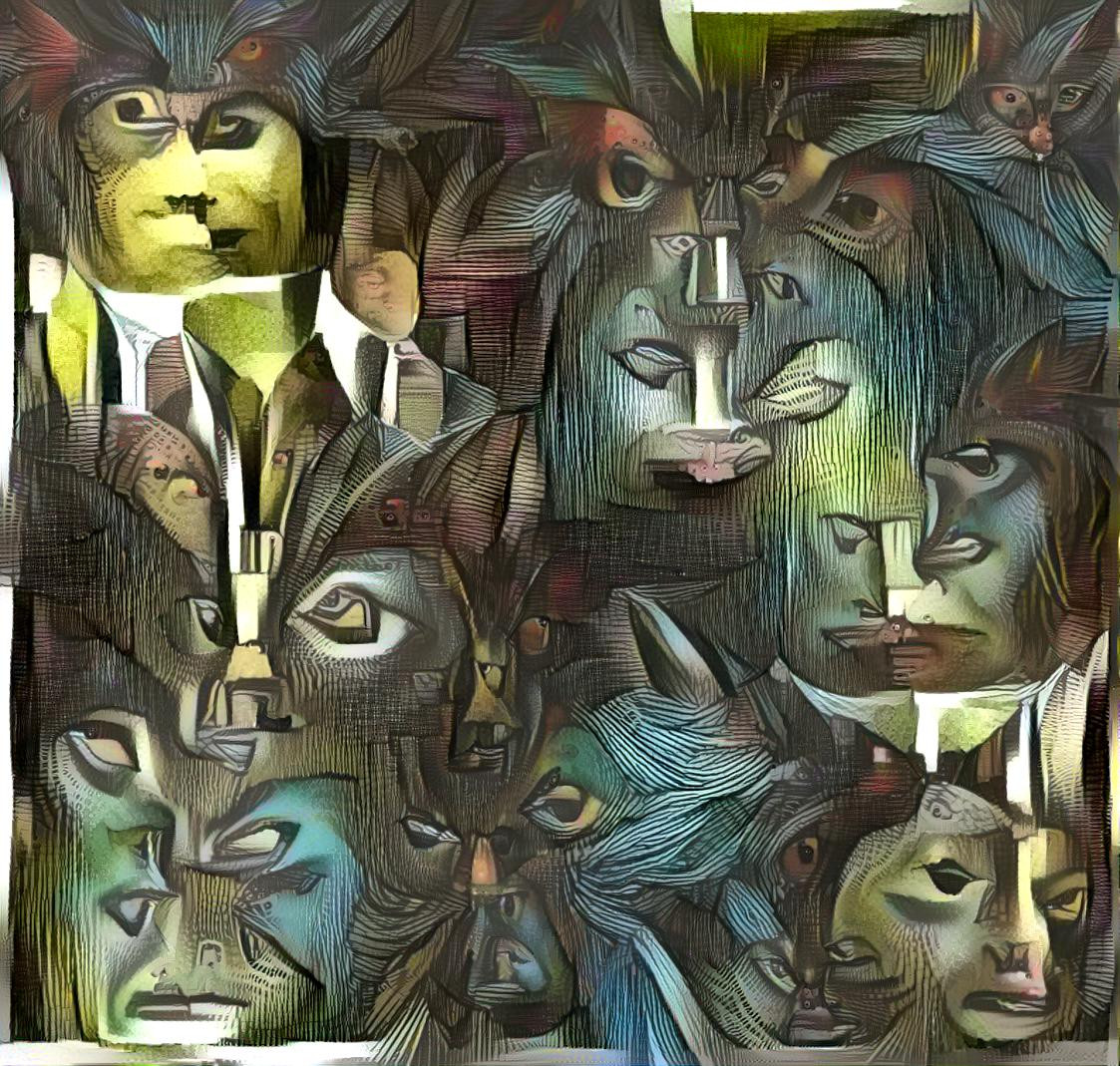 Deep dream run through a style I borrowed from Tha hand. That sounds funny.