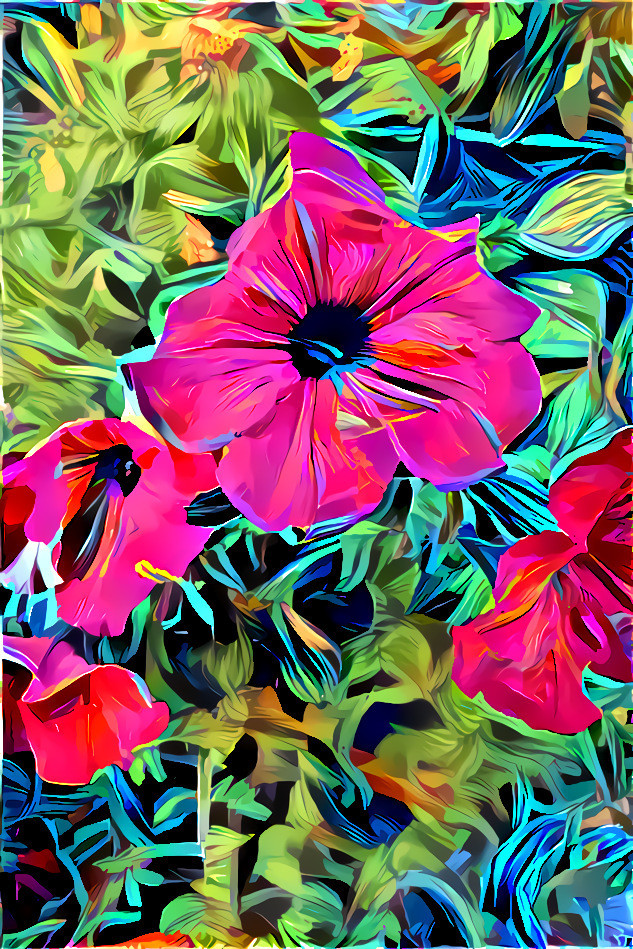 Petunias 1 tropical floral fabric 9