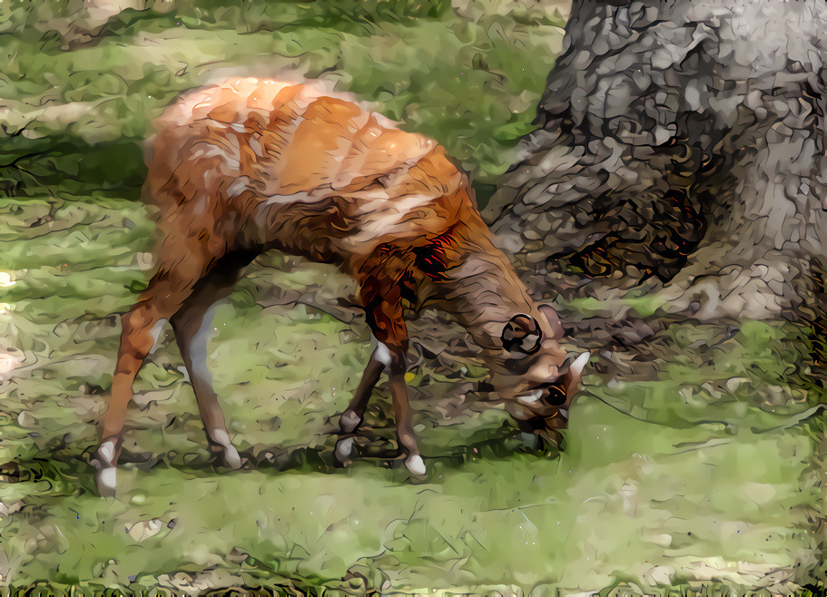 Sitatunga + Deep Style: Van Gogh