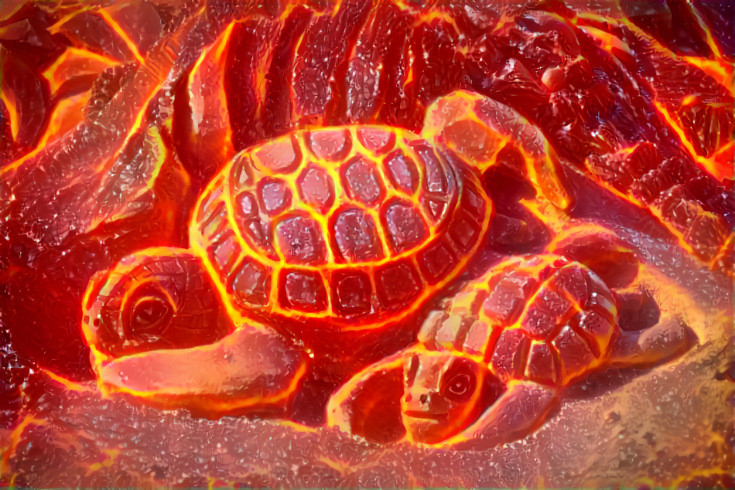 Lava Turtles Sculpture