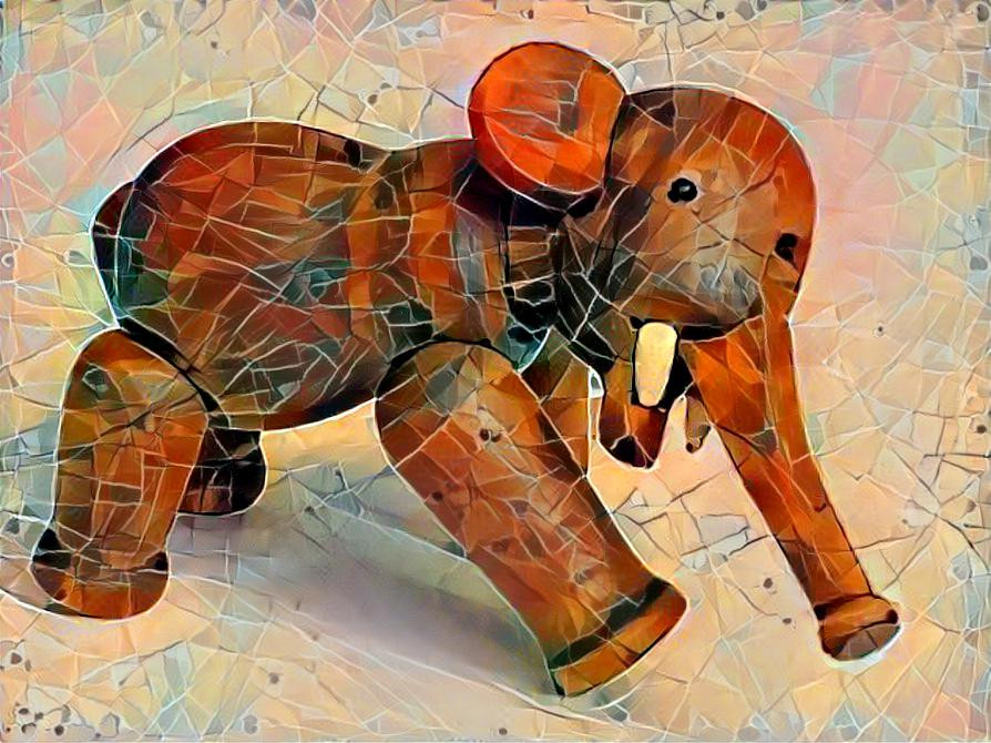 Poseable, Lathe Turned Elephant