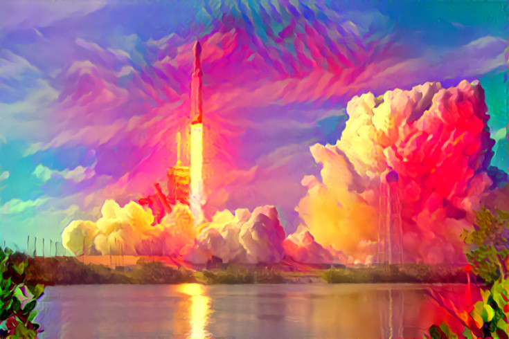 Falcon Heavy Rainbow Flames
