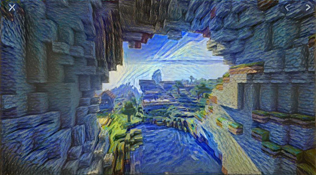 minecraft if Vincent van Gogh made the art 