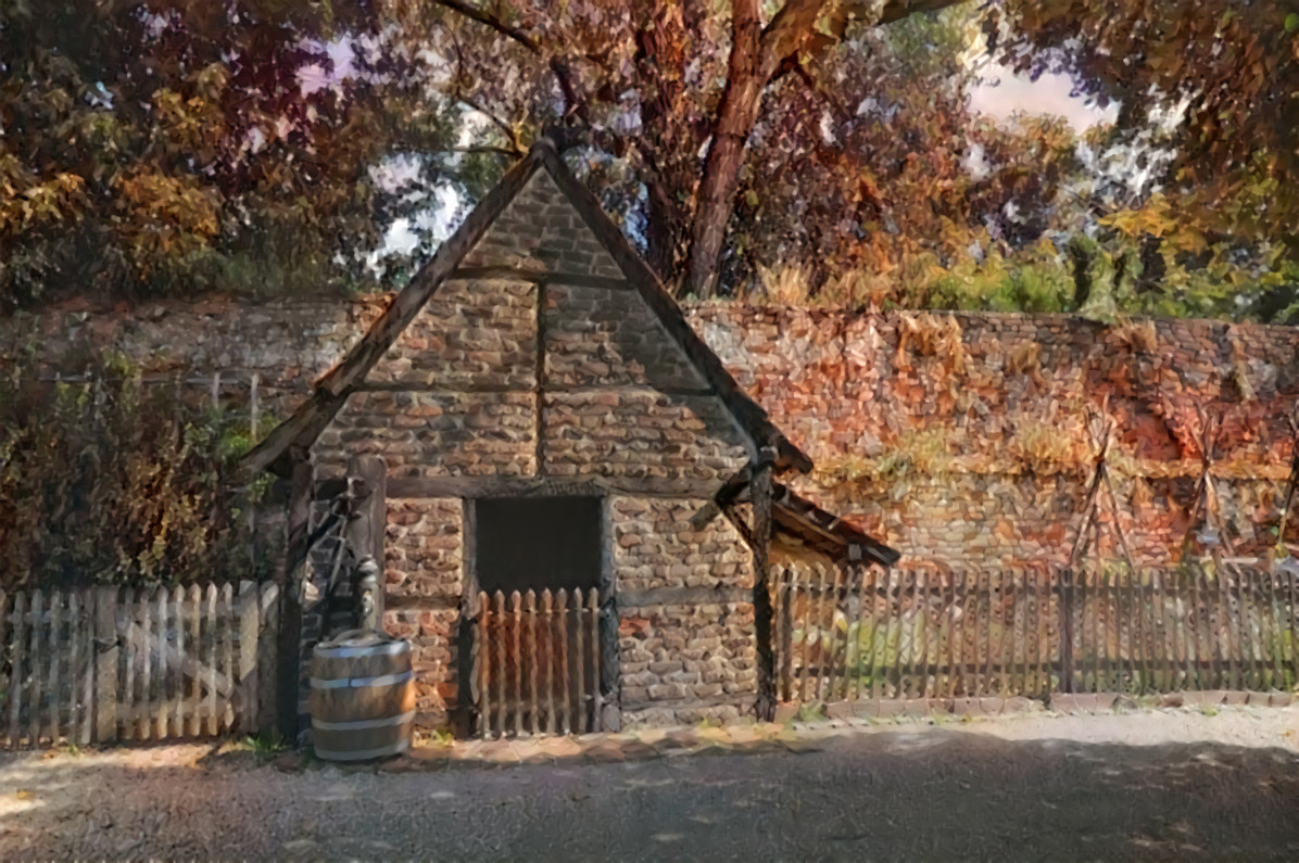 Das Backhaus von Burg Linn. Es befindet sich an der Mauer der Vorburg.