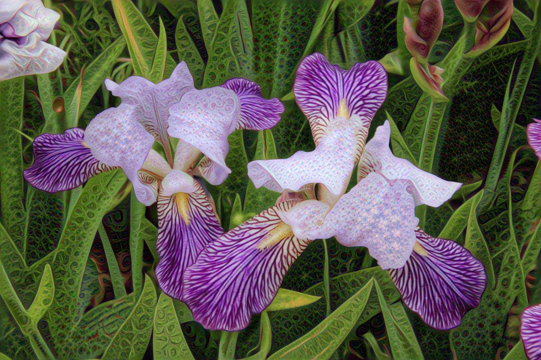 Iris Violet and White