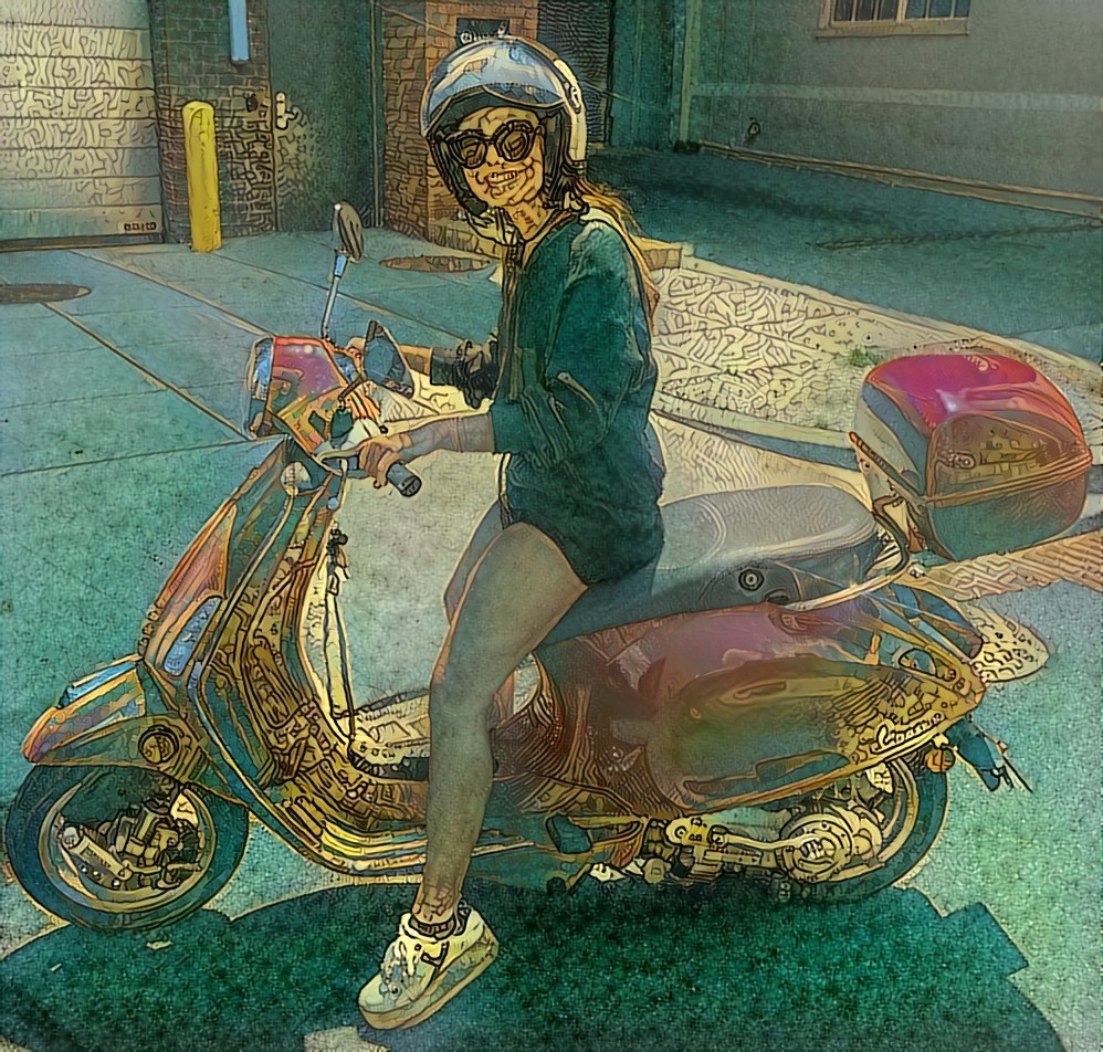 Sarah on a Vespa